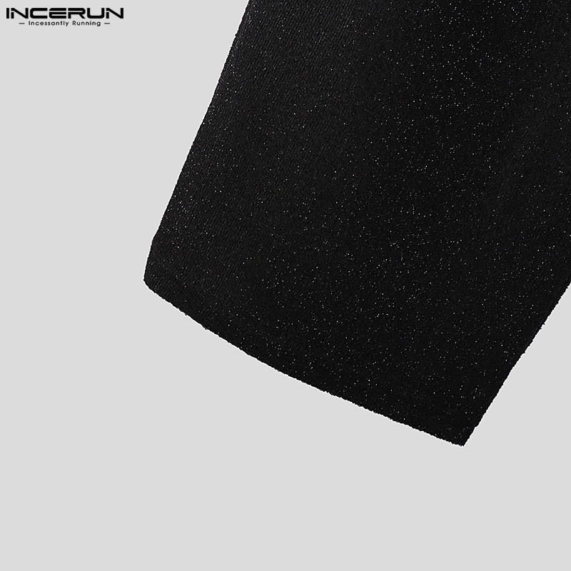 Áo liền quần dây rút INCERUN dáng suông lấp lánh thời trang dự tiệc cho nam