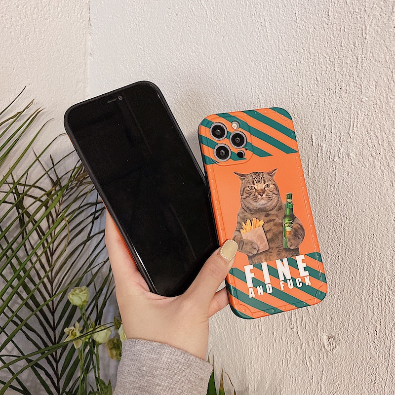 Ốp Điện Thoại Mềm Hình Mèo Vui Nhộn Cho iPhone 15 14 13 12 11 Pro Max X XS XR 7 8 Plus