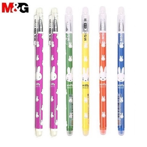 Bút gel nước tẩy xóa được M&amp;G ngòi 0.5mm FKP 65830 mực tím / FKP 65815 mực xanh I Bay màu trên vải khi là ủi