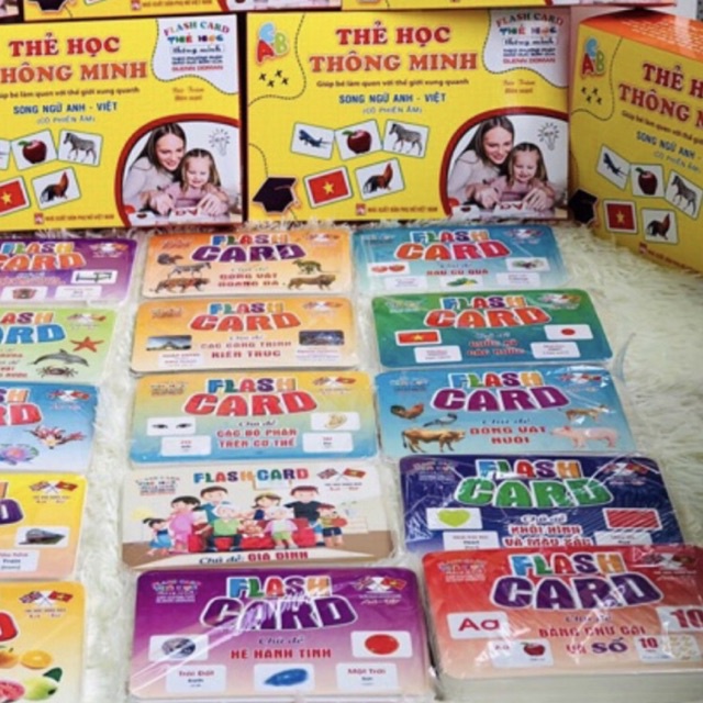 Bộ thẻ học thông minh 16, 18 chủ đề song ngữ Việt-Anh cho bé - TiNa’s House