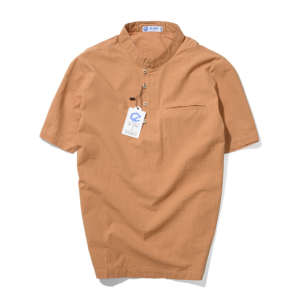 Áo Đũi Nam Cổ Tàu GU CHẤT, Chất Đũi Thoáng Mát GUD06