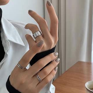 Set nhẫn nữ free size 3 chiếc (Bạc - Vàng)