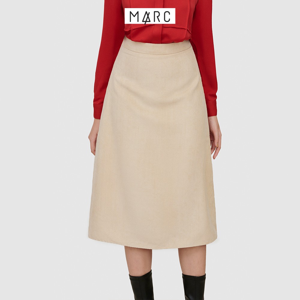 Váy nữ MARC FASHION midi khaki nhung | BigBuy360 - bigbuy360.vn