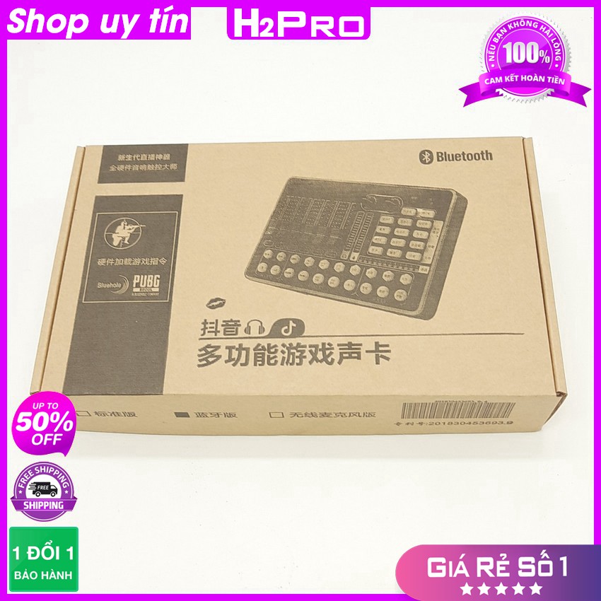 Sound Card Thu Âm H9-K9 Bluetooth Cao Cấp, Hát Livestream Cực Hay, Bộ Thu Âm Hát Live Chuyên Nghiệp - H2Pro Audio