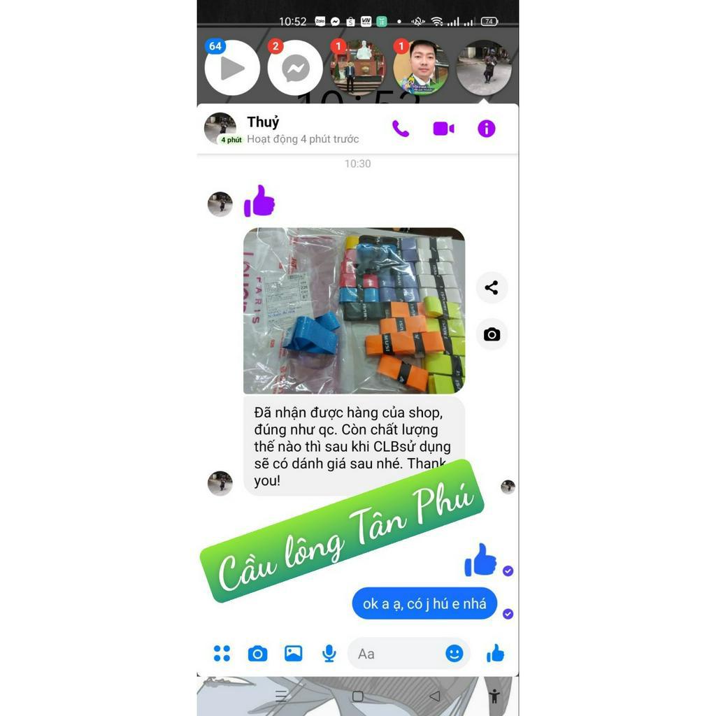 Quấn cán cao cấp cao su non cầu lông LINDAN có lỗ
