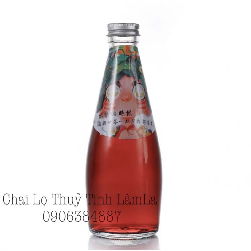 Chai Thuỷ Tinh Giọt Nước Nắp Nhôm 300ml | Đựng Trà Lên Men , Nước Ép , Trà Sữa