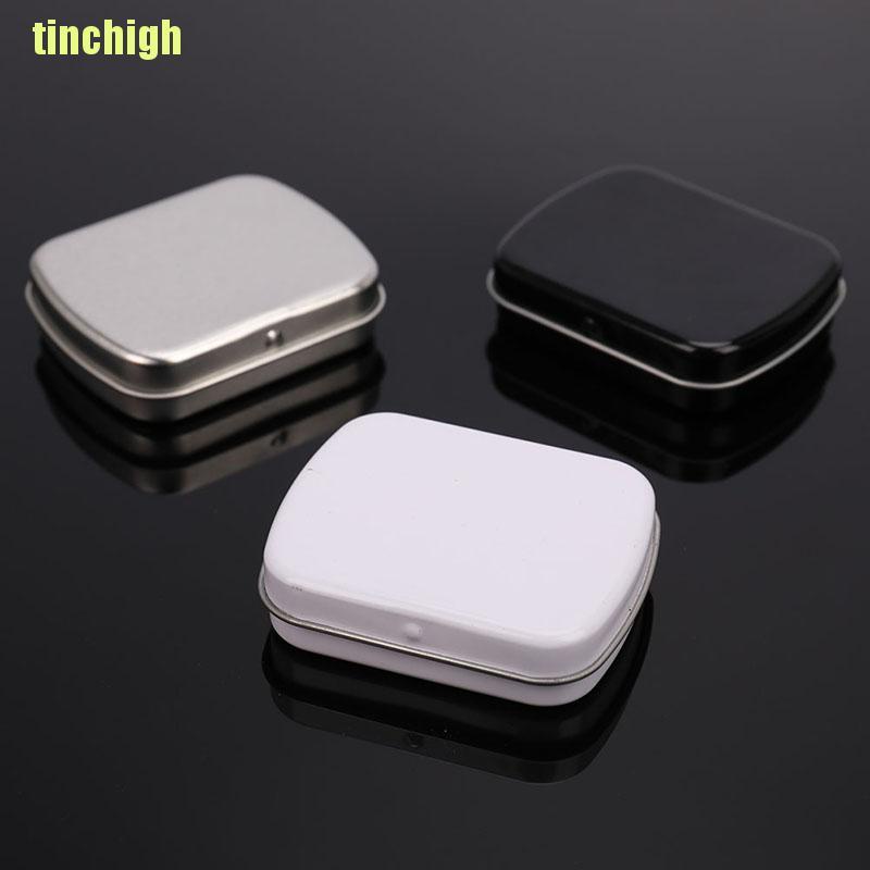 Hộp Đựng Chìa Khóa / Kẹo Bằng Kim Loại Màu Đen Nhỏ Gọn Có Nắp Lật