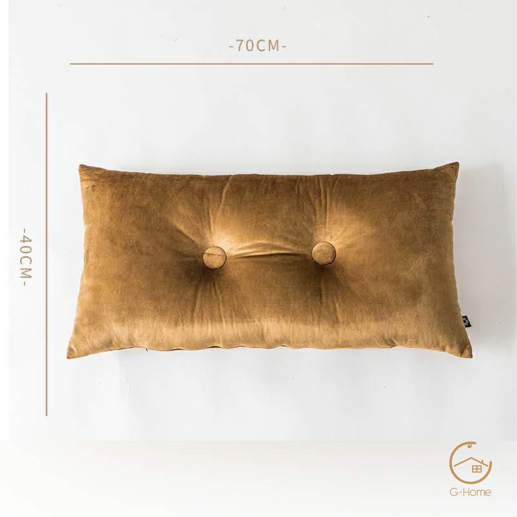 Gối tựa lưng sofa Ghome gối ôm trang trí vải nhung trơn mềm mịn chống xẹp dạng dài và ngắn GO01