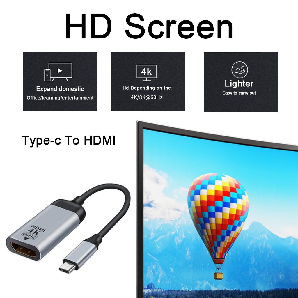 (Kayla 's 3c) Usb-C Type-C Sang Hdmi / Dp / Mini Dp / Vga 4k 60hz Cho Macbook Pro