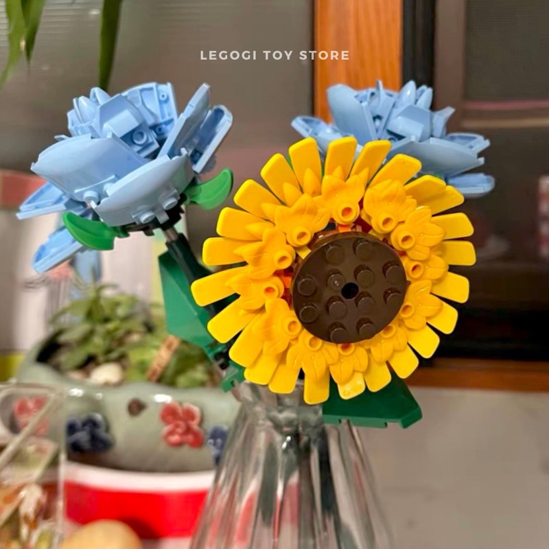Đồ chơi lắp ráp Legogi HOA HƯỚNG DƯƠNG mô hình xếp hình lắp ghép hoa quà tặng hoa cho mẹ bạn gái