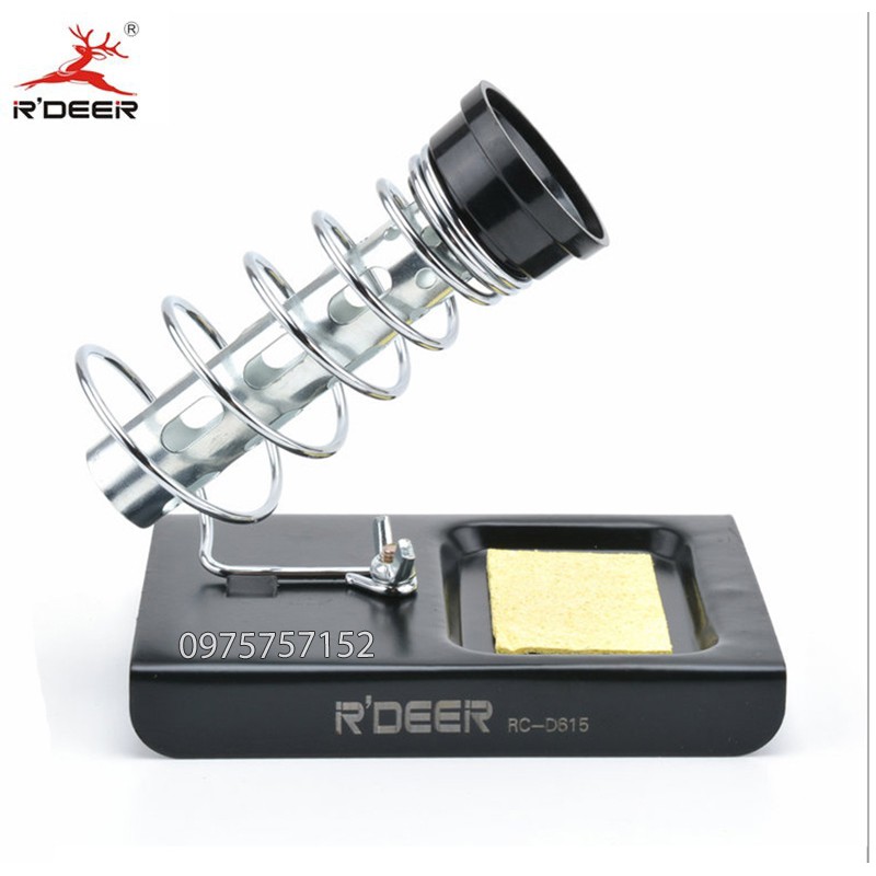 Đế mỏ hàn chì cao cấp kim loại R’DEER RC-D615, đế gác tay mỏ hàn thiếc kèm tấm bọt biển chịu nhiệt độ cao