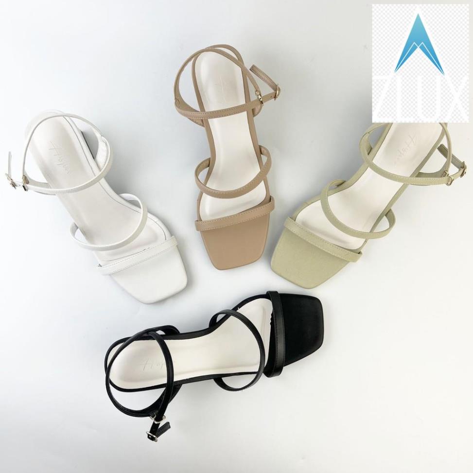 💇 Sandal cao gót vuông nữ 5 phân quai mảnh 1cm chính hãng Hishoo S061 💇