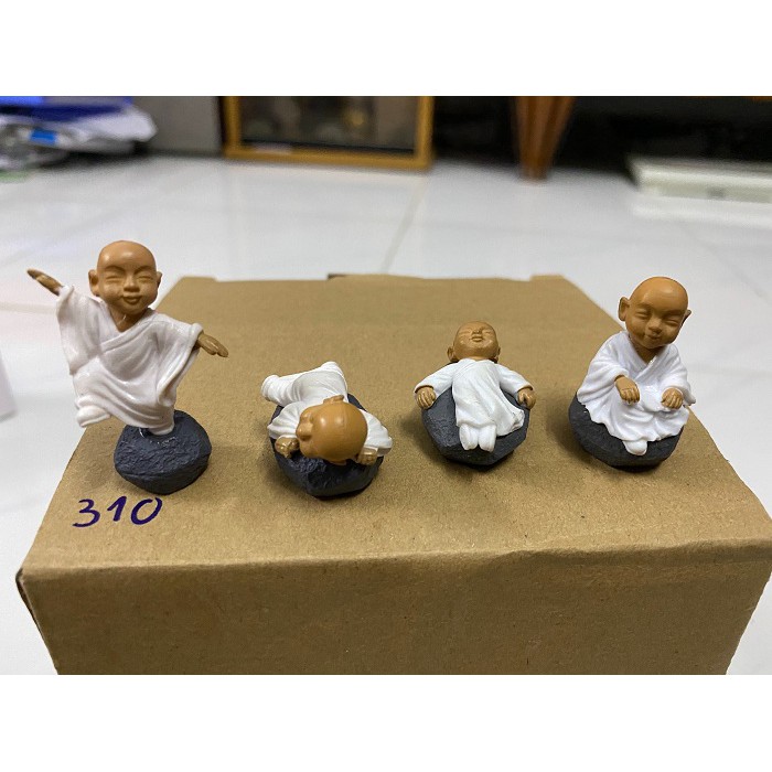 BỘ 4 CHÚ TIỂU TRANG TRÍ HỒ CÁ NON BỘ CAO 3CM