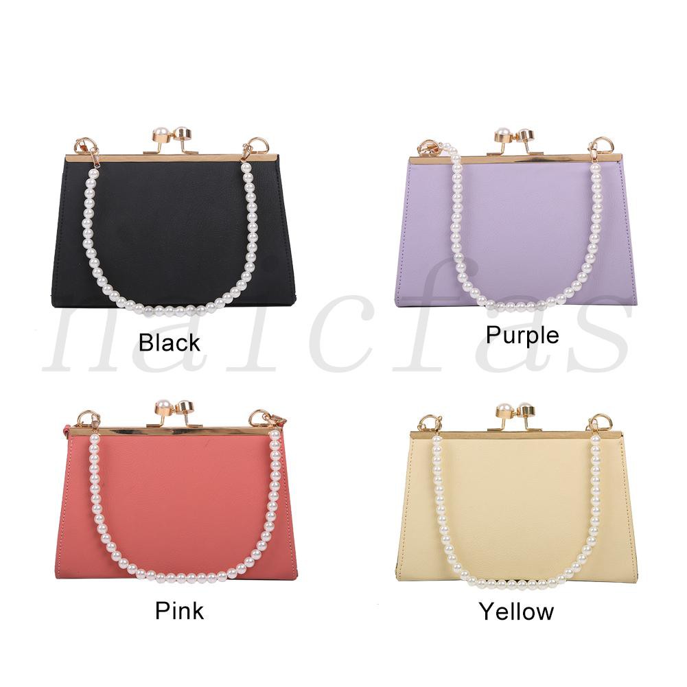 Naicfas Elegant Clip Women Shoulder Bags PU Leather Female Pearl Handbags Clutch