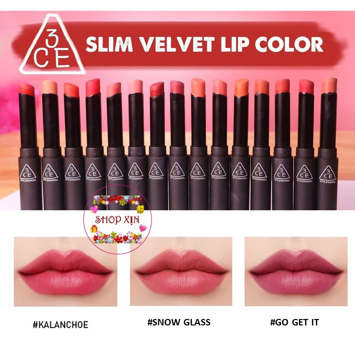 SON 3CE Slim Velvet Lip Color (Son Lì, Lâu Phai, chuẩn 100% Hàn Quốc)