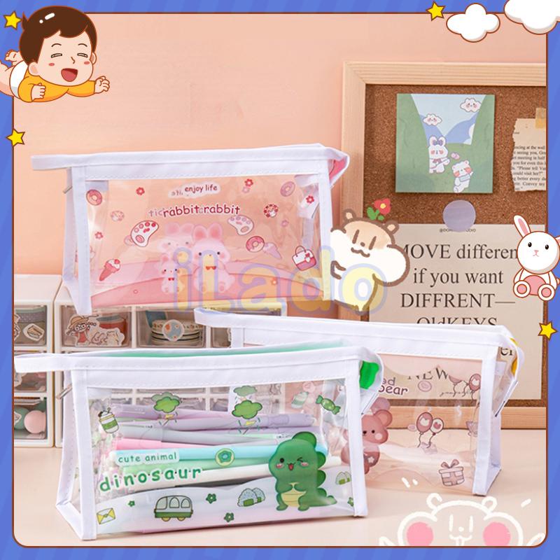⭐ iLado ⭐  Túi đựng bút trong suốt cute túi nilong/PVC theme chủ đề nhân vật túi zip nhỏ hộp vải đựng đồ Hộp đựng hộp bút hologram bút cute bọc zip tiểu an văn phòng phẩm Đa Dụng túi đựng đồ dùng cá nhân hình