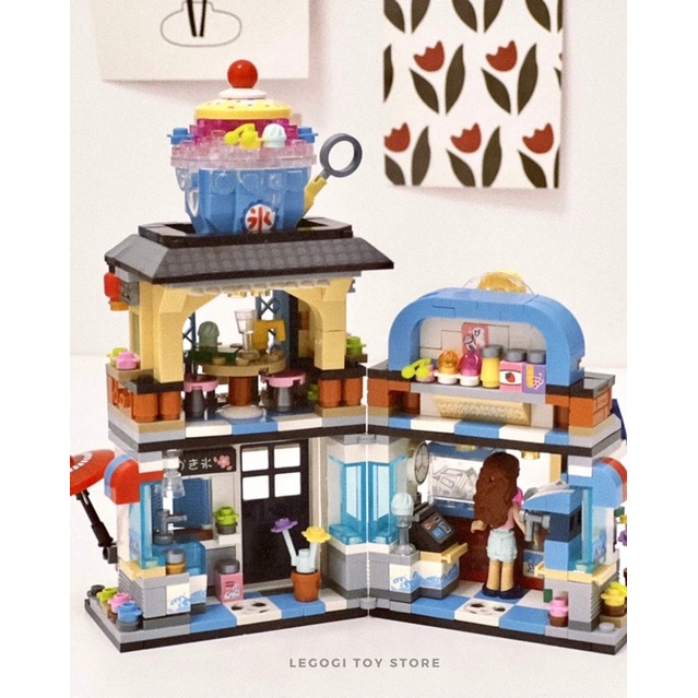 Đồ chơi xếp hình Legogi CỬA HÀNG TAKOYAKI NHÀ KEM QUÁN NHẬU NHẬT HẢI SẢN QUÁN LOZ MINI mô hình lắp ráp lắp ghép