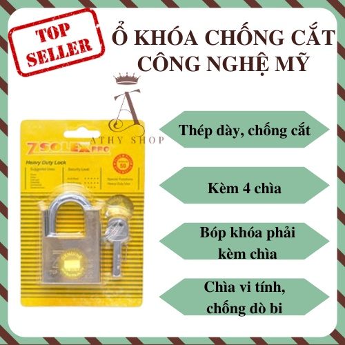 Ổ KHÓA CAO CẤP ZSOLEX CHỐNG TRỘM CHỐNG CẮT, khóa xịn đa năng khóa xe cửa nhà tiện lợi, kèm 4 chìa, dày cứng chống dò bi