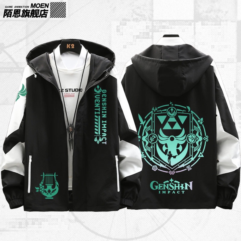 Áo Khoác Hoodie In Hình Game Barbatos Venti Genshin Impact Game Aeolus 2D Thời Trang Unisex