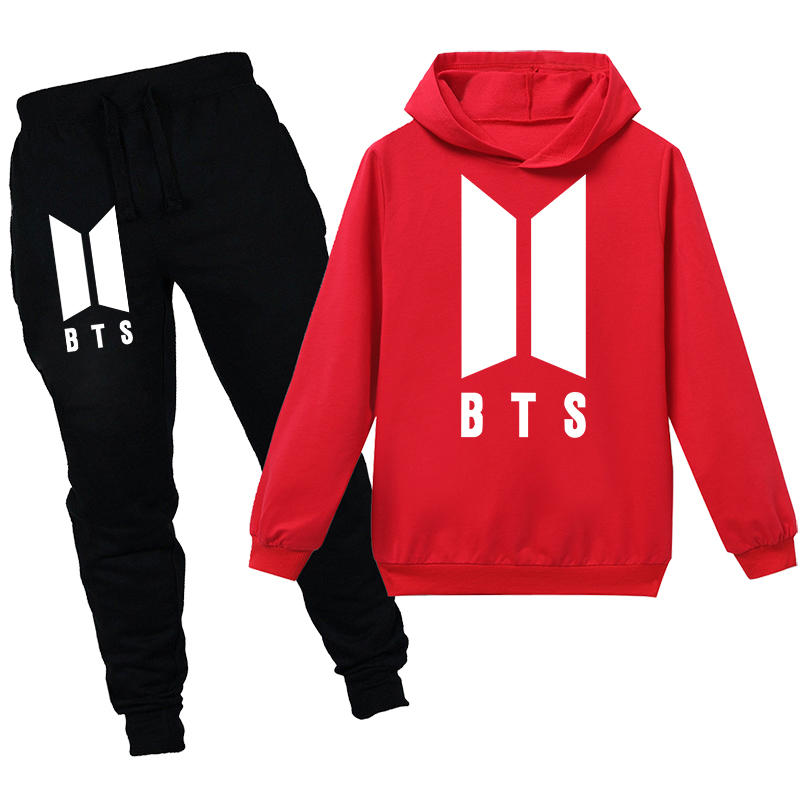 Bộ 2 Món Áo Hoodie + Quần Dài In Họa Tiết Bts Thời Trang Giáng Sinh Cho Bé 2-14 Tuổi