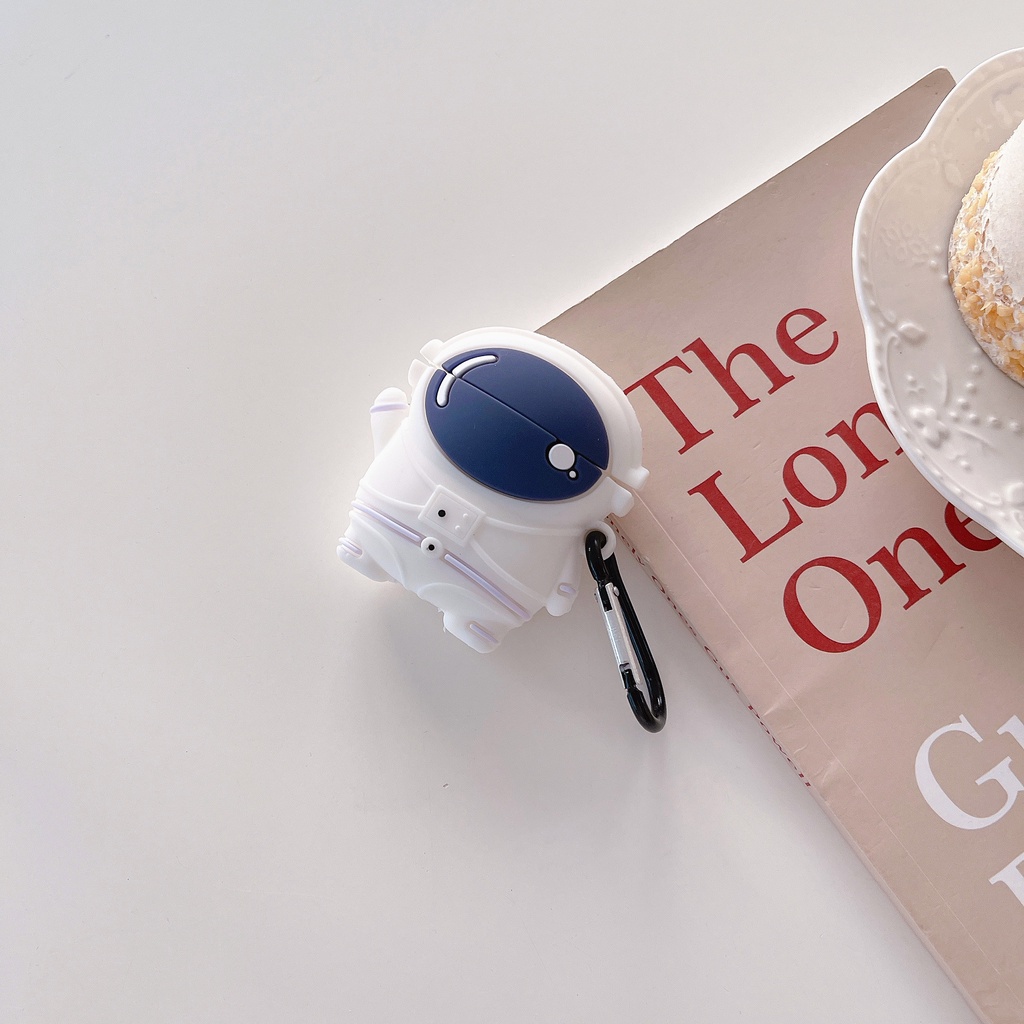 Vỏ Bảo Vệ Hộp Sạc Tai Nghe Airpods 3/1/2 pro bluetooth Không Dây Chất Liệu Silicon Mềm Hình Phi Hành Gia Hoạt Hình 3D