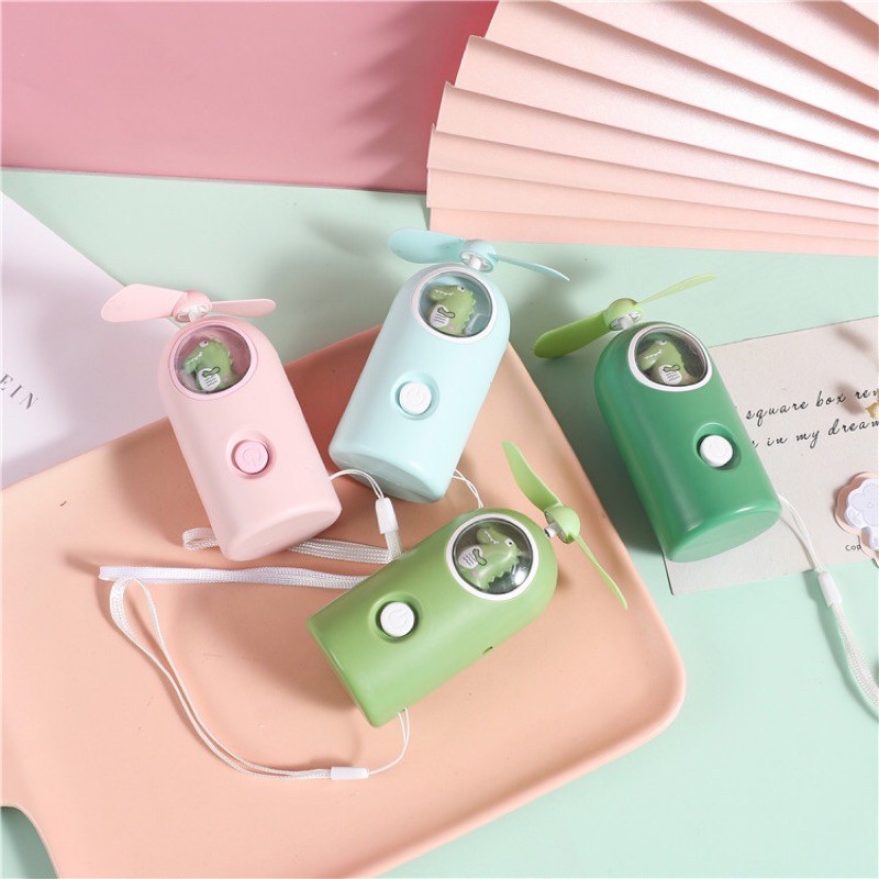 Quạt Mini Tích Điện Cầm Tay Có Đèn Mẫu Mới Khủng Long (kèm sạc) | BigBuy360 - bigbuy360.vn