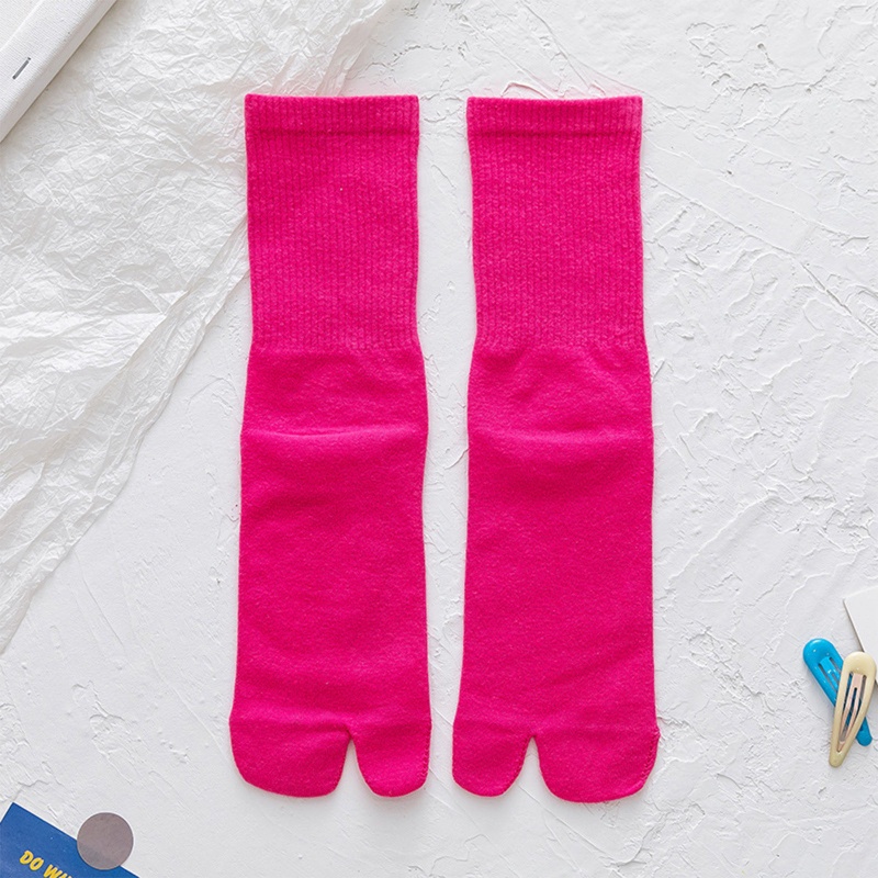Xiangbao Vớ Xỏ Ngón 2 Ngón Bằng Cotton Có Gân Màu Neon Harajuku Cho Nam Và Nữ