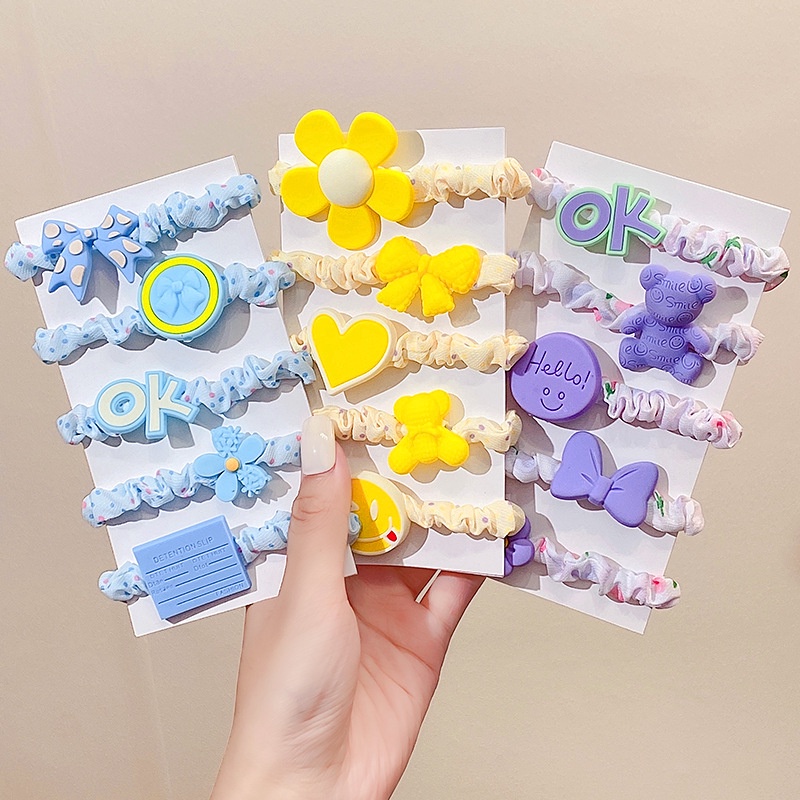 Set 5 Dây Buộc Tóc Dễ Thương Cho Bé Gái