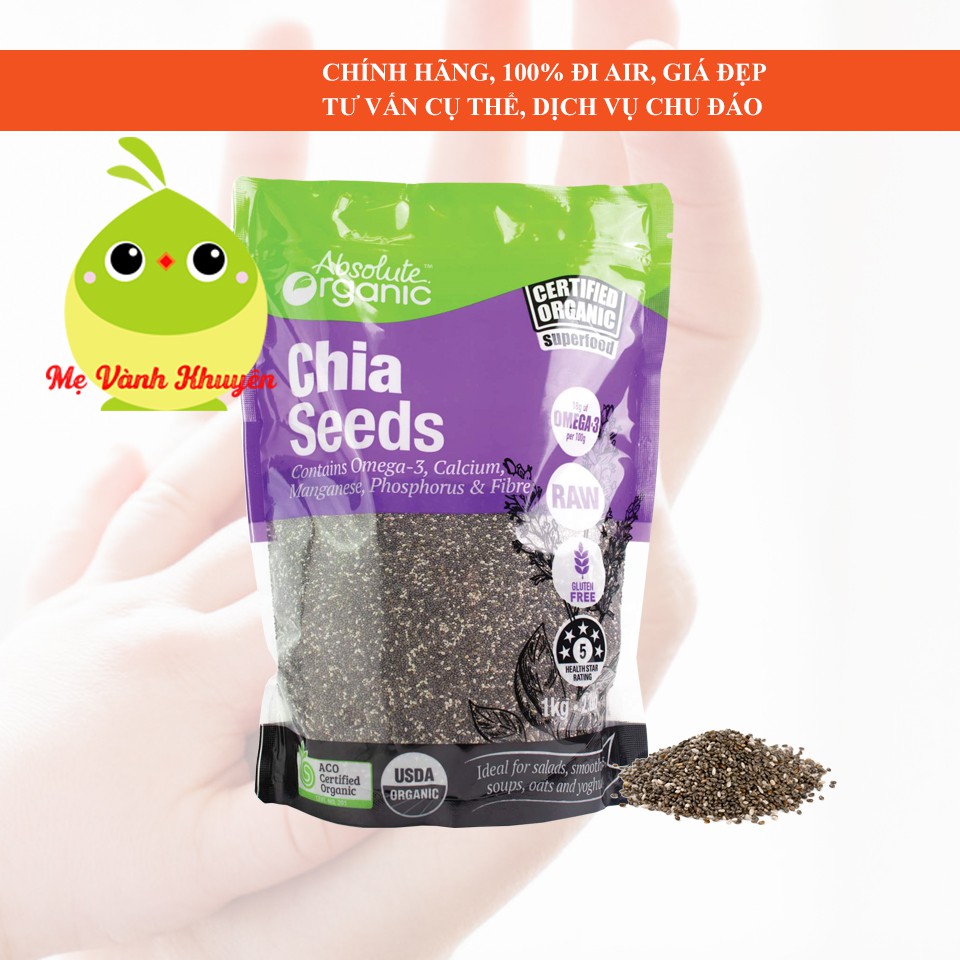 Hạt Chia hữu cơ Absolute Organic Chia Seeds, Úc (1kg)