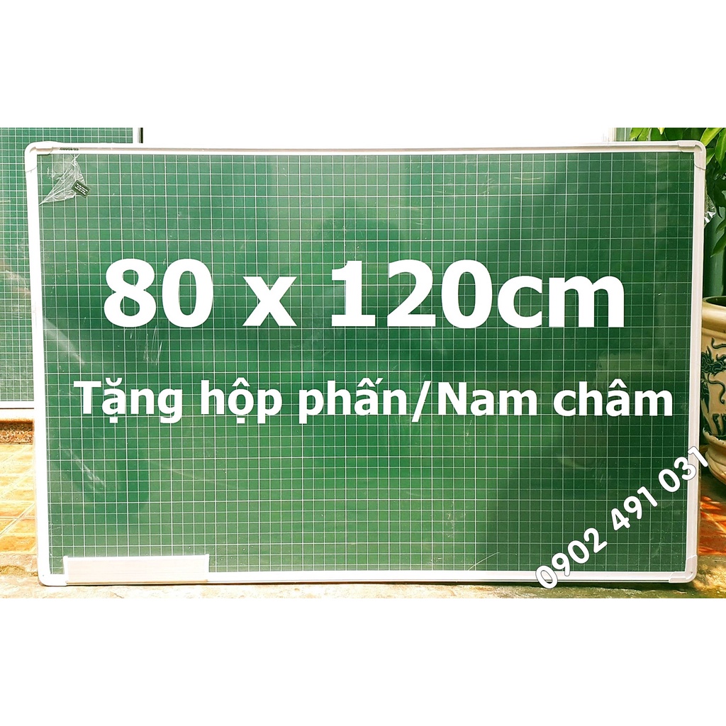 Bảng Từ Xanh Kẻ Oly Tiểu Học ( Tặng Hộp phấn / Nam châm ) KT 80 x 120cm - DQ Board N10
