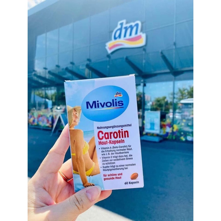 Viên uống chống nắng Carotin Mivolis ĐỨC 60 Viên mẫu mới date mới nhất