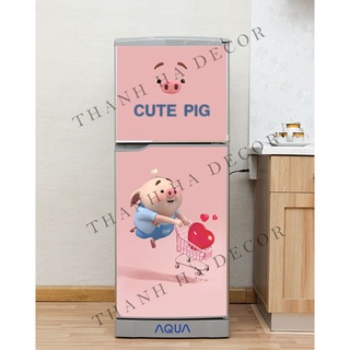 Decal dán Tủ Lạnh Pig 2022  chất liệu cao cấp