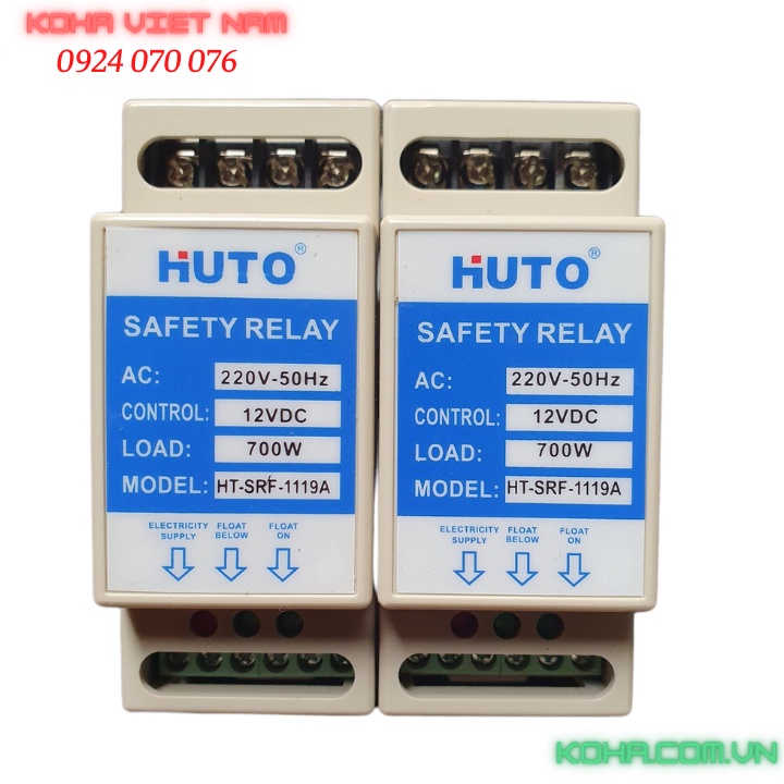 Bộ 2 Role an toàn - Bộ chuyển nguồn phao điện thành 12v - Role an toàn HUTO cho phao điện