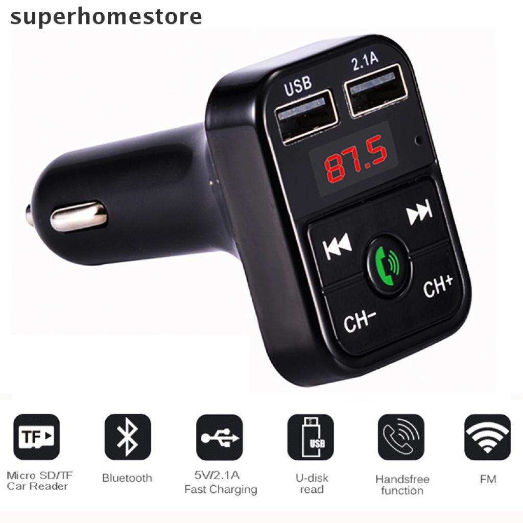 [superhomestore] Car Bluetooth 5.0 FM Transmitter Auto MP3 Player 2.1A Dual USB Fast Charger New Stock