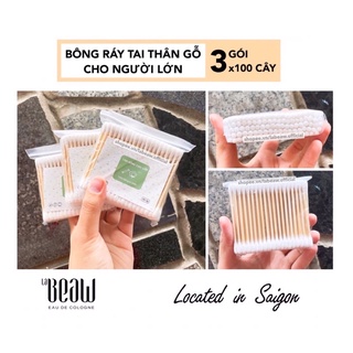 [COMBO 3 GÓI] Tăm bông ráy tai thân gỗ cứng cáp THÂN THIỆN VỚI MÔI TRƯỜNG