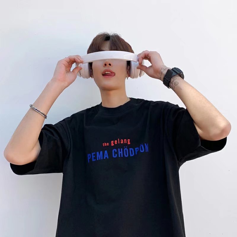 Áo Thun Tay Ngắn Dáng Rộng Cổ Tròn In Chữ Size M-8XL Phong Cách Hip Hop Thời Trang Cho Nam Và Nữ