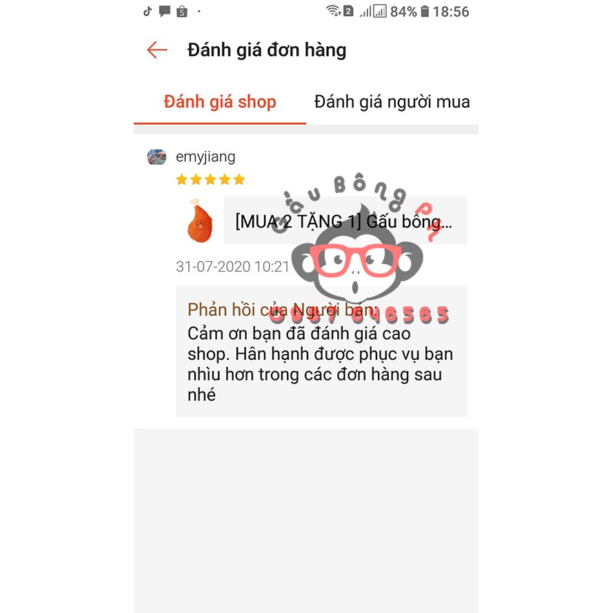 Gấu bông đùi gà cao 1m vải cao cấp mịn