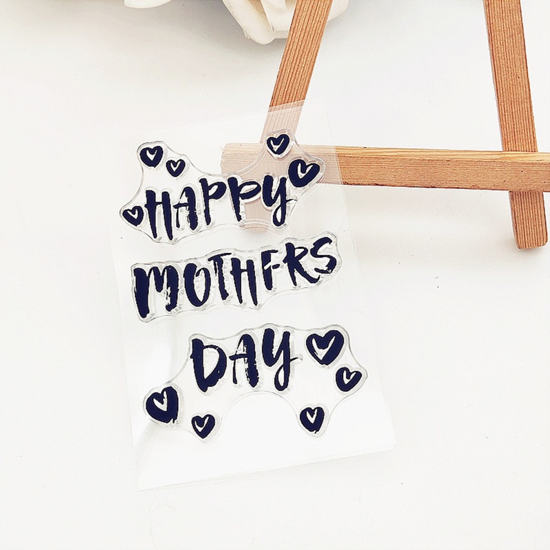 Tem Đóng Dấu Silicone Trong Suốt Hình Chữ Happy Mother Day