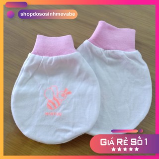 Combo 5 Set BAO TAY sơ sinh TRẮNG cổ bo Mintuu (1 đôi)