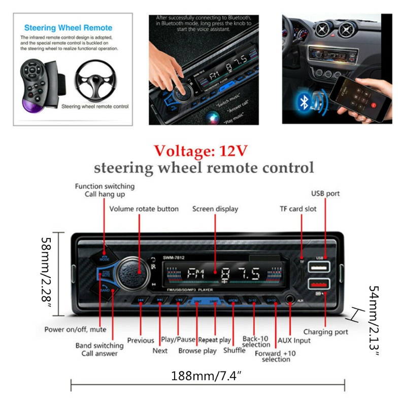 Thiết Bị Truyền Nhận Tín Hiệu FM Bluetooth Cho Xe Hơi