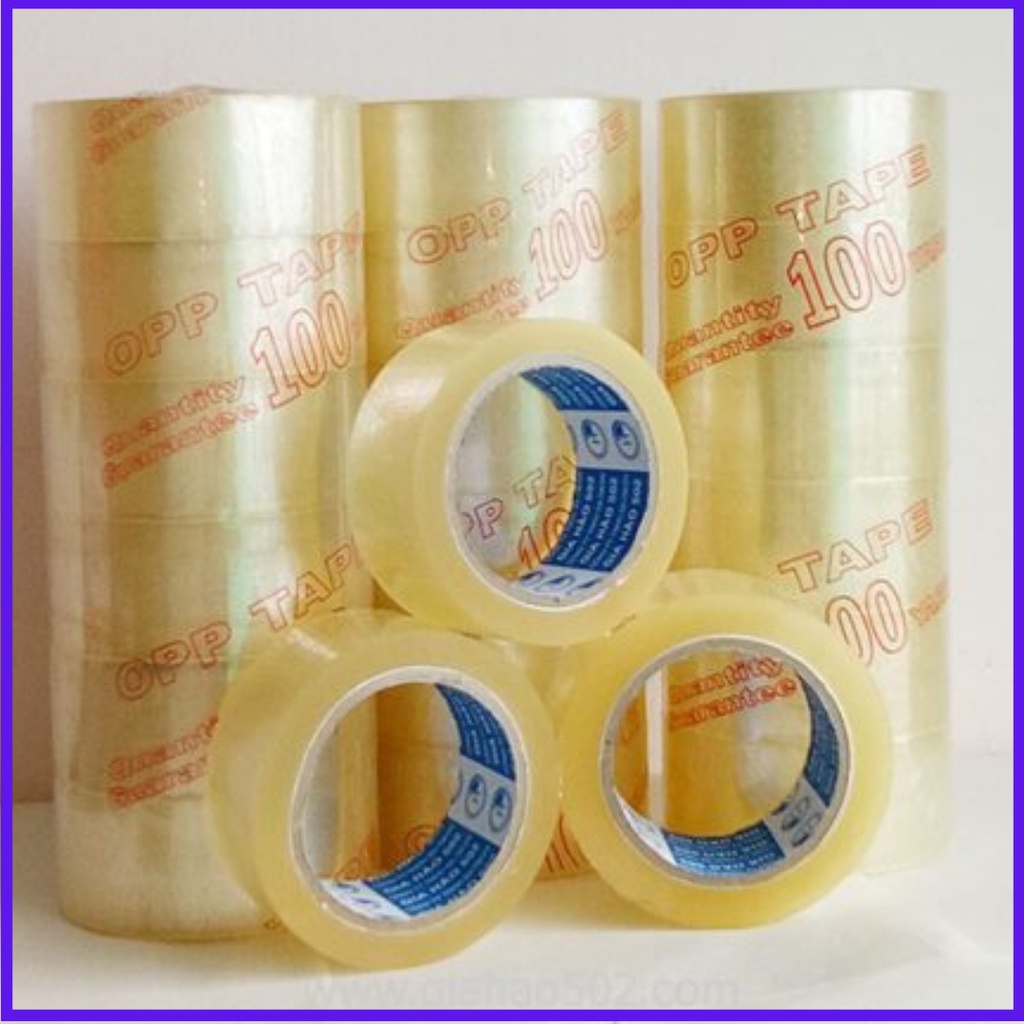 BĂNG KEO TRONG, ĐỤC 100-200YARD, 1 CÂY GỒM 6 CUỘN, NẶNG 1,2KG-1,8KG