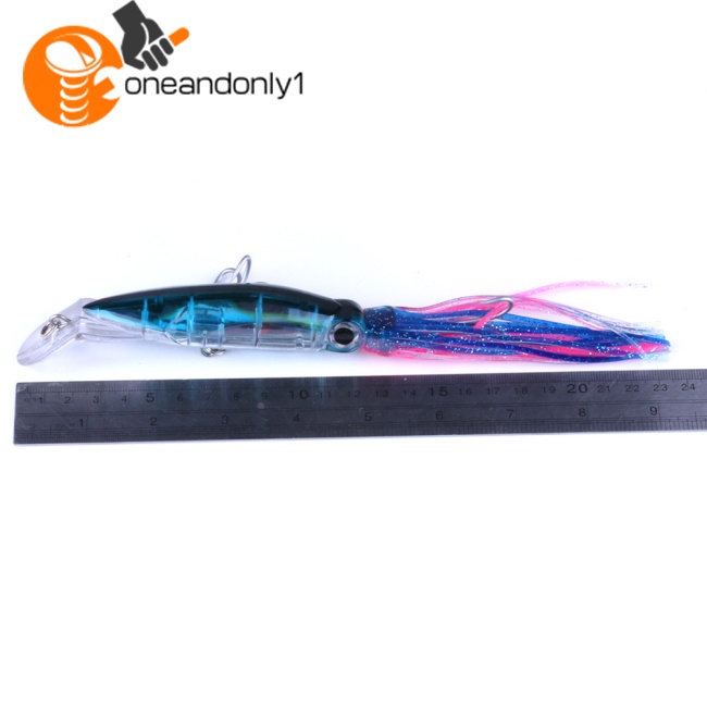 Mồi Câu Cá Giả Hình Con Mực Bằng Nhựa 14cm Có Tua Rua