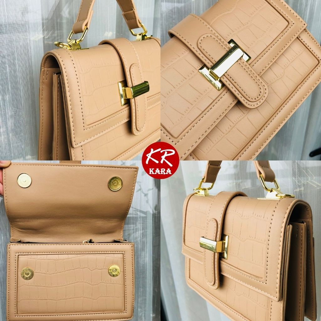 (Cao Cấp) Túi xách nữ đeo chéo da vân KR 410- Da PU vân cao cấp, Size 20, Dây đeo chéo, 2 màu lựa chọn- KARA 410