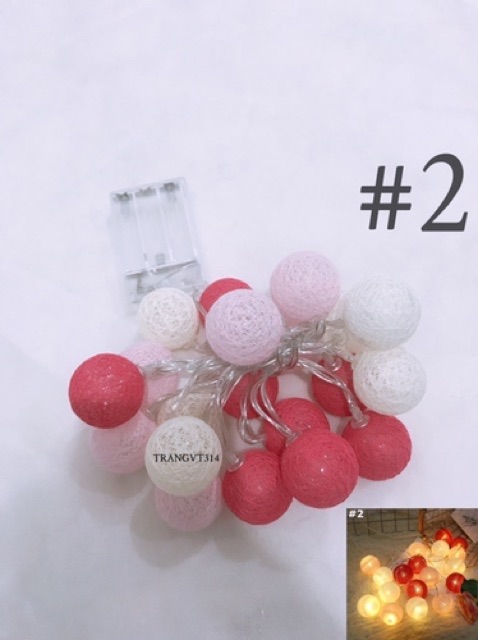 Dây đèn cotton ball Thái Lan/ CHỌN MÀU