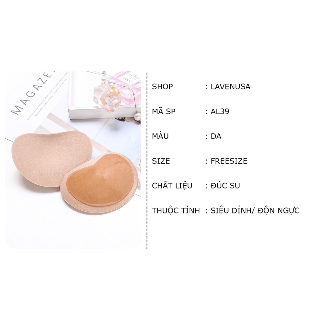 Miếng dán độn ngực chất đúc su dày 2cm nâng ngực tạo khe mềm mại LAVENUSA AL39