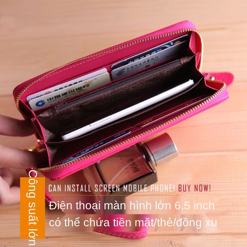 【Spot Free Transport】2021New Large Capacity Women's Wallet Long Wallet Genuine Leather Small Wallet Coin Purse Handbag Fashion Clutch Bag