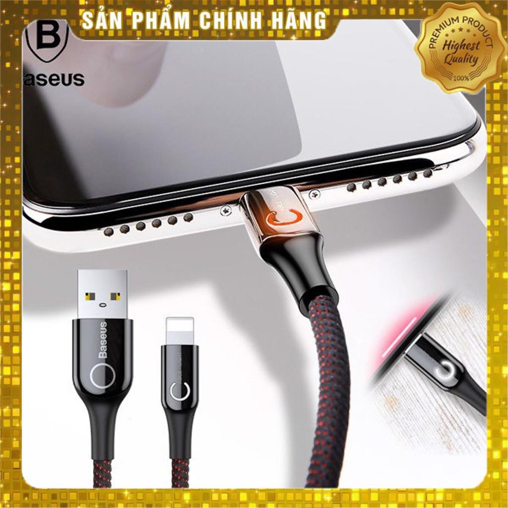 Cáp sạc nhanh Lightning 2.4A cơ chế tự ngắt thông minh chính hãng Baseus C Shape Light LV195 cho iPhone / iPad