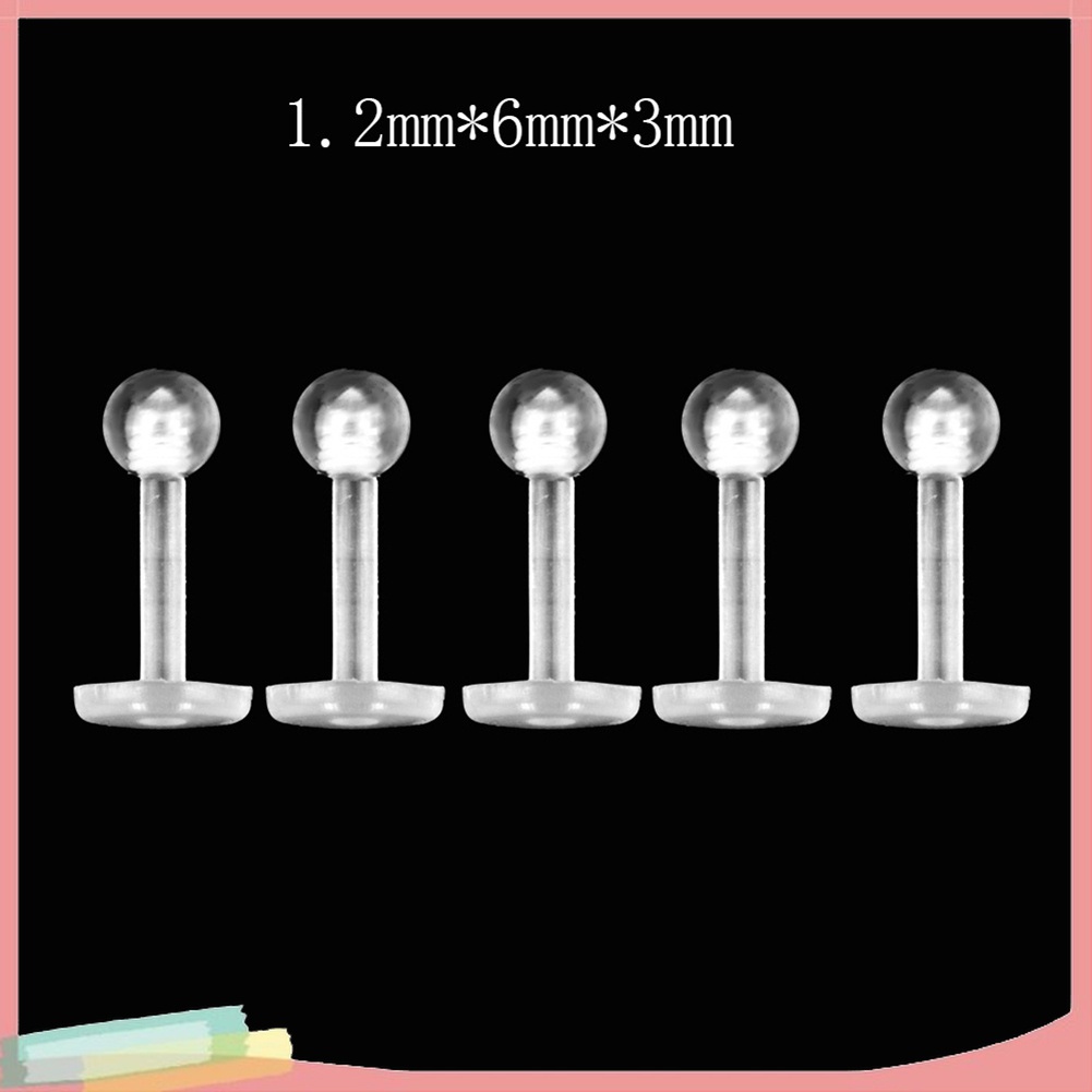 Set 5 Khuyên Mũi / Môi / Tai / Cơ Thể Bằng Thép Không Gỉ Cá Tính Dành Cho Cả Nam Và Nữ