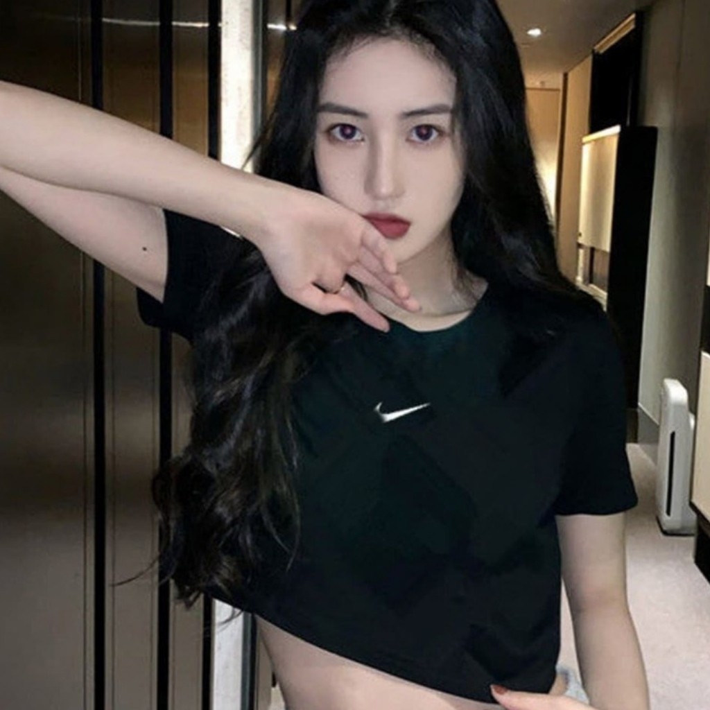 Áo Kiểu Nữ Trơn Ngắn Tay GenY Áo Croptop Nữ Cổ Tròn Hai Màu Trắng Đen Siêu Đẹp | BigBuy360 - bigbuy360.vn