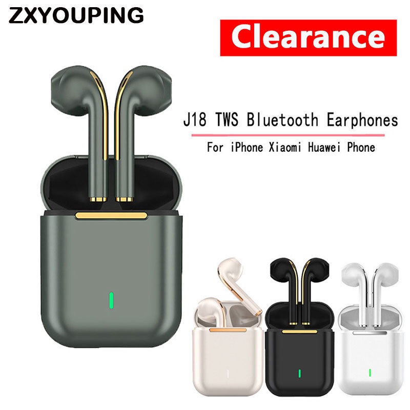Tai Nghe Không Dây Bluetooth TWS J18 TWS Kèm Hộp Sạc Cho Điện Thoại iPhone Android Xiaomi